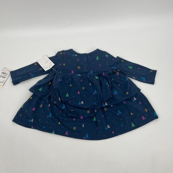 Tucker + Tate Babies' Sweet Play Print Dress Navy Denim Modern Trees 6M NWT - Picture 3 of 7